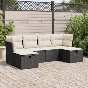 Set de sofás de jardín 6 piezas y cojines ratán sintético negro de , Conjuntos de jardín - Ref: Foro24-3325322, Precio: 342,7...