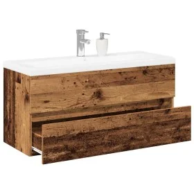 Mueble con lavabo integrado madera envejecida 91x39,5x49 cm de , Tocadores de baño - Ref: Foro24-3328927, Precio: 300,41 €, D...