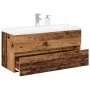 Mueble con lavabo integrado madera envejecida 91x39,5x49 cm de , Tocadores de baño - Ref: Foro24-3328927, Precio: 300,41 €, D...