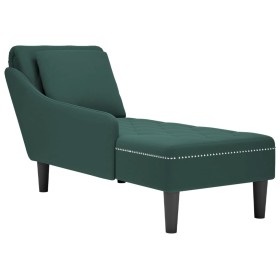 Tumbona almohada y reposabrazo derecho terciopelo verde oscuro de , Divanes - Ref: Foro24-4009774, Precio: 191,13 €, Descuent...