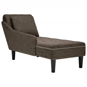 Tumbona almohada reposabrazo derecho cuero gris oscuro de , Divanes - Ref: Foro24-4009858, Precio: 160,75 €, Descuento: %