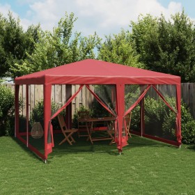 Carpa para fiestas con 8 paredes de malla HDPE rojo 4x4 m de , Tiendas de campaña - Ref: Foro24-4010065, Precio: 130,04 €, De...
