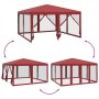 Carpa para fiestas con 8 paredes de malla HDPE rojo 4x4 m de , Tiendas de campaña - Ref: Foro24-4010065, Precio: 130,04 €, De...