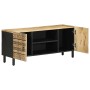 Mueble de TV madera maciza de mango rugosa negro 105x33,5x46 cm de , Almacenamiento para CD y DVD - Ref: Foro24-4018628, Prec...