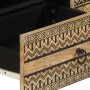 Mueble de TV madera maciza de mango rugosa negro 105x33,5x46 cm de , Almacenamiento para CD y DVD - Ref: Foro24-4018642, Prec...