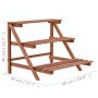 Soporte de plantas 3 niveles de madera de cedro 48x45x40 cm en Soportes para macetas | Comprar online en Foru.es