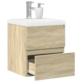 Set de muebles de baño 2 pzas madera contrachapada roble Sonoma de , Muebles de baño - Ref: Foro24-3325032, Precio: 120,92 €,...