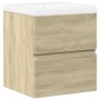 Set de muebles de baño 2 pzas madera contrachapada roble Sonoma de , Muebles de baño - Ref: Foro24-3325032, Precio: 122,88 €,...