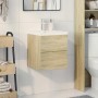 Set de muebles de baño 2 pzas madera contrachapada roble Sonoma de , Muebles de baño - Ref: Foro24-3325032, Precio: 122,88 €,...