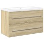 Set de muebles de baño 2 pzas madera contrachapada roble Sonoma de , Muebles de baño - Ref: Foro24-3325047, Precio: 205,59 €,...