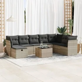 Set muebles jardín 9 pzas y cojines ratán sintético gris claro de , Conjuntos de jardín - Ref: Foro24-3325348, Precio: 593,96...