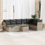 Set muebles jardín 9 pzas y cojines ratán sintético gris claro de , Conjuntos de jardín - Ref: Foro24-3325348, Precio: 591,80...