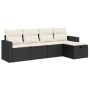 Set de muebles de jardín 5 pzas y cojines ratán sintético negro de , Conjuntos de jardín - Ref: Foro24-3325362, Precio: 305,2...
