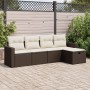 Set comedor de jardín 5 piezas y cojines ratán sintético marrón de , Conjuntos de jardín - Ref: Foro24-3325369, Precio: 330,6...