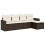 Set comedor de jardín 5 piezas y cojines ratán sintético marrón de , Conjuntos de jardín - Ref: Foro24-3325369, Precio: 330,6...
