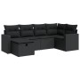 Set de sofás de jardín 6 piezas y cojines ratán sintético negro de , Conjuntos de jardín - Ref: Foro24-3325381, Precio: 435,7...