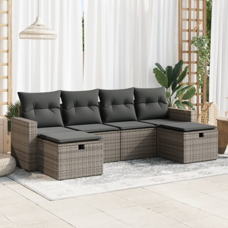 Set de muebles de jardín 6 pzas y cojines ratán sintético gris de , Conjuntos de jardín - Ref: Foro24-3325426, Precio: 369,35...