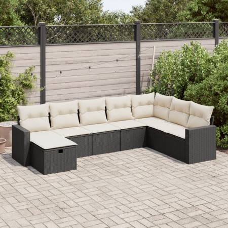 Set de sofás de jardín y cojines 8 piezas ratán sintético negro de , Conjuntos de jardín - Ref: Foro24-3325432, Precio: 473,4...