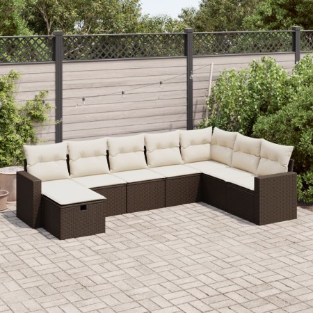Set sofás de jardín 8 piezas y cojines ratán sintético marrón de , Conjuntos de jardín - Ref: Foro24-3325439, Precio: 510,00 ...