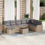 Set de sofás de jardín con cojines 9 pzas ratán sintético beige de , Conjuntos de jardín - Ref: Foro24-3325445, Precio: 578,4...