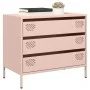 Aparador de acero laminado en frío rosa 68x39x58,5 cm de , Aparadores - Ref: Foro24-851293, Precio: 83,49 €, Descuento: %