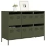 Aparador de acero laminado en frío verde oliva 101,5x39x73,5 cm de , Aparadores - Ref: Foro24-851266, Precio: 132,54 €, Descu...