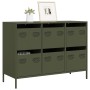 Aparador de acero laminado en frío verde oliva 101,5x39x73,5 cm de , Aparadores - Ref: Foro24-851266, Precio: 133,75 €, Descu...