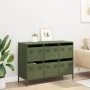 Aparador de acero laminado en frío verde oliva 101,5x39x73,5 cm de , Aparadores - Ref: Foro24-851266, Precio: 132,54 €, Descu...