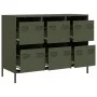 Aparador de acero laminado en frío verde oliva 101,5x39x73,5 cm de , Aparadores - Ref: Foro24-851266, Precio: 132,54 €, Descu...
