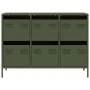 Aparador de acero laminado en frío verde oliva 101,5x39x73,5 cm de , Aparadores - Ref: Foro24-851266, Precio: 132,54 €, Descu...