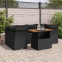 Set de sofás de jardín 7 pzas con cojines ratán sintético negro de , Conjuntos de jardín - Ref: Foro24-3326890, Precio: 531,8...