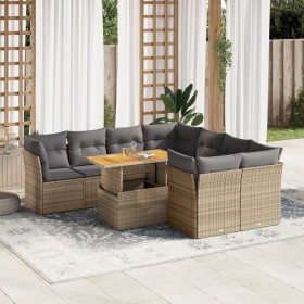 Set de sofás de jardín con cojines 9 pzas ratán sintético beige de , Conjuntos de jardín - Ref: Foro24-3326908, Precio: 628,5...