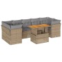 Set de sofás de jardín y cojines 8 piezas ratán sintético beige de , Conjuntos de jardín - Ref: Foro24-3326901, Precio: 554,1...