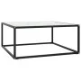 Mesa de centro negra con vidrio de mármol blanco 80x80x35 cm de vidaXL, Mesas de centro - Ref: Foro24-322877, Precio: 61,41 €...