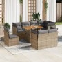 Set de sofás de jardín con cojines 9 pzas ratán sintético beige de , Conjuntos de jardín - Ref: Foro24-3326943, Precio: 630,3...
