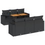 Set de sofás de jardín 7 pzas con cojines ratán sintético negro de , Conjuntos de jardín - Ref: Foro24-3326995, Precio: 550,3...