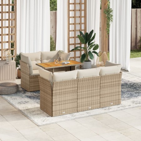 Juego de sofás jardín con cojines 6 pzas ratán sintético beige de , Conjuntos de jardín - Ref: Foro24-3326886, Precio: 476,89...