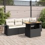Set de muebles de jardín 5 pzas y cojines ratán sintético negro de , Conjuntos de jardín - Ref: Foro24-3327094, Precio: 351,4...