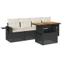 Set de muebles de jardín 5 pzas y cojines ratán sintético negro de , Conjuntos de jardín - Ref: Foro24-3327094, Precio: 351,4...