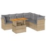 Set sofás de jardín 7 piezas y cojines ratán sintético beige de , Conjuntos de jardín - Ref: Foro24-3326936, Precio: 484,11 €...