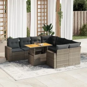 Set de sofás de jardín con cojines 9 pzas ratán sintético gris de , Conjuntos de jardín - Ref: Foro24-3327021, Precio: 598,14...