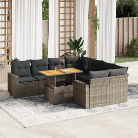 Set de sofás de jardín con cojines 9 pzas ratán sintético gris de , Conjuntos de jardín - Ref: Foro24-3327021, Precio: 607,38...