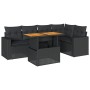 Set de sofás de jardín 6 piezas y cojines ratán sintético negro de , Conjuntos de jardín - Ref: Foro24-3327037, Precio: 469,7...