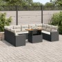 Set de sofás de jardín y cojines 10 pzas ratán sintético negro de , Conjuntos de jardín - Ref: Foro24-3327080, Precio: 647,39...