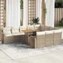 Set de sofás de jardín 11pzas con cojines ratán sintético beige de , Conjuntos de jardín - Ref: Foro24-3327089, Precio: 859,6...