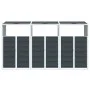 Cobertizo 3 contenedores basura acero antracita 216x81x115 cm de , Soportes para contenedores de residuos - Ref: Foro24-40061...
