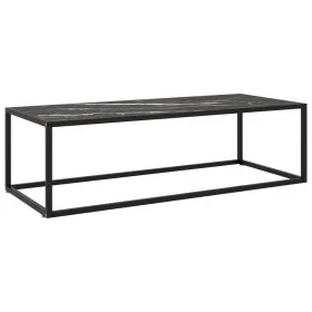 Mesa de centro negra con vidrio de mármol negro 120x50x35 cm de vidaXL, Mesas de centro - Ref: Foro24-322886, Precio: 98,46 €...