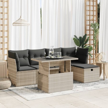 Set de sofás de jardín 6 pzas y cojines ratán sintético gris de , Conjuntos de jardín - Ref: Foro24-3326143, Precio: 423,19 €...