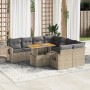 Set de sofás de jardín con cojines 9 pzas ratán sintético beige de , Conjuntos de jardín - Ref: Foro24-3327132, Precio: 659,0...