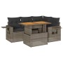 Juego de sofás jardín con cojines 5 pzas ratán sintético gris de , Conjuntos de jardín - Ref: Foro24-3327147, Precio: 398,59 ...